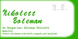 nikolett boleman business card